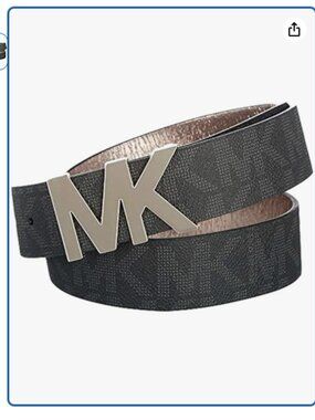 MICHAEL KORS Black and Silver Women's Size Small Logo Belt